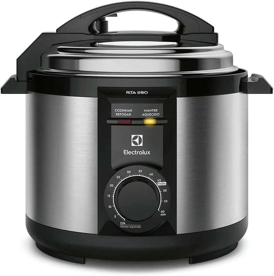 Panela pressão elétrica Electrolux capacidade 5L silenciosa, segura 9 travas,